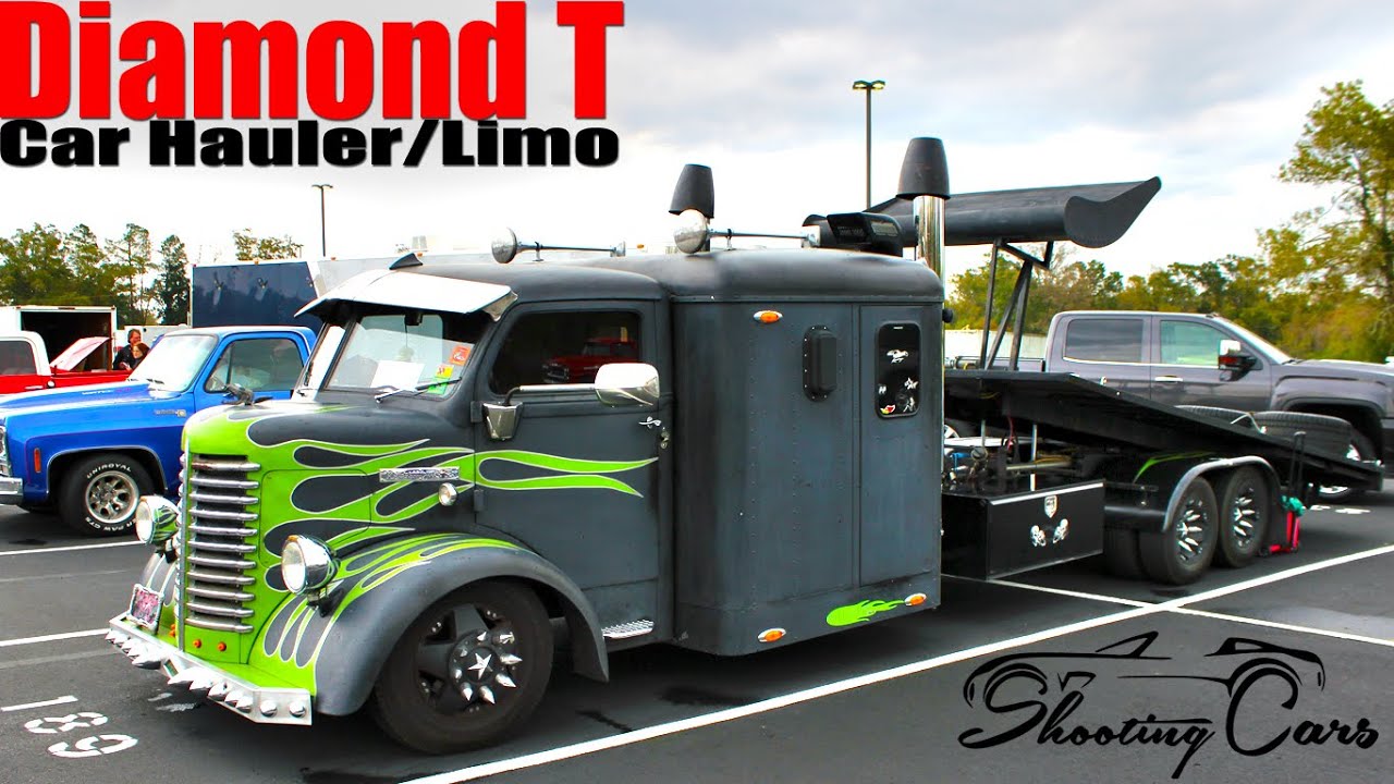 Diamond T Car Hauler! Luxury Limo Inside, Twisted Custom Outside! - YouTube