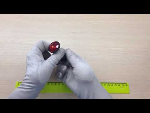 Анальная пробка металл черная с красным стразом 7,6 х2,8 см - id 349232
