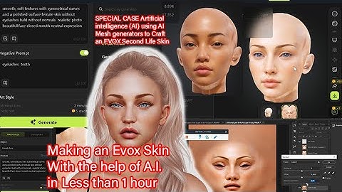 #ai CASE Artificial intelligence (AI) using AI Mesh generator to Craft an EVOX Second Life Skin