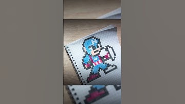 I draw and color to relaxing music (How to draw PIXEL Captain America)