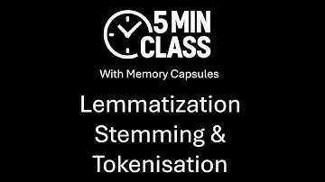 Lemmatization Stemming Tokenisation | 5 min class | ai master ruturaj