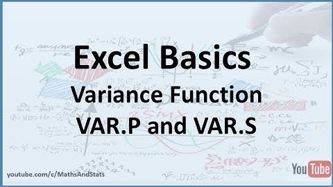 Excel Basic: How to calculate the variance of a data set using the VAR function