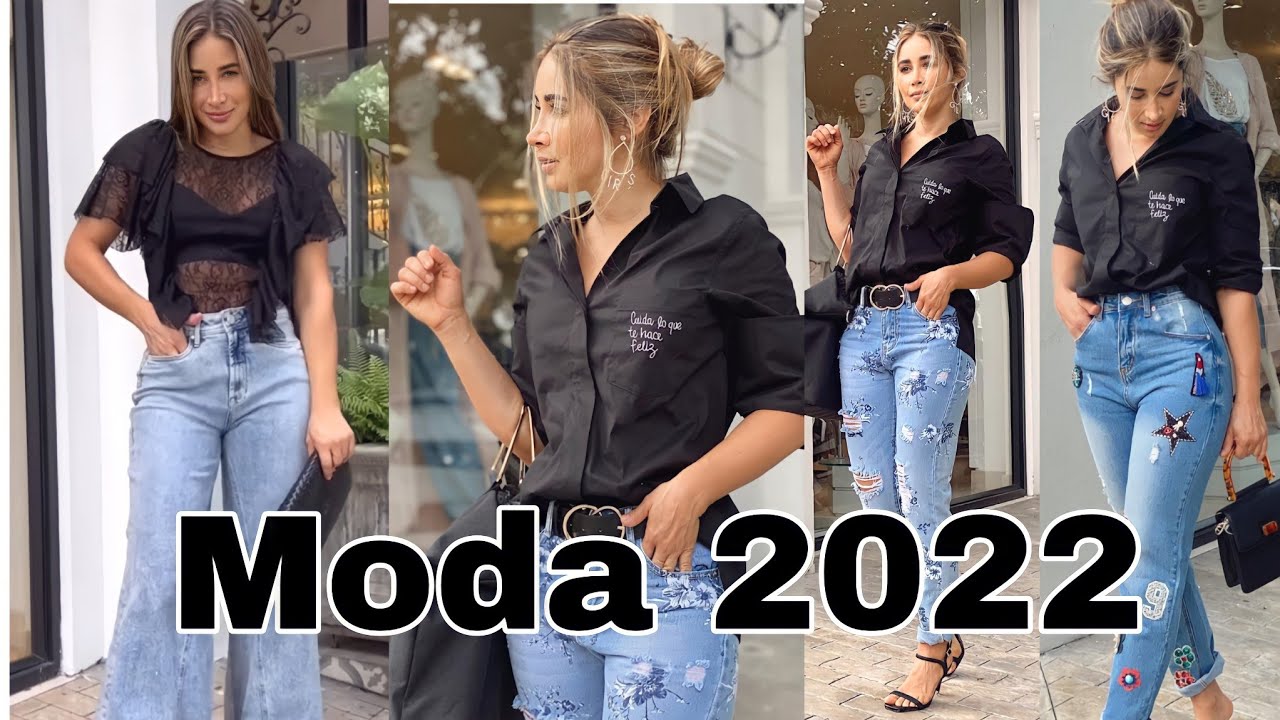 MODA 2022 MUJER JEANS + BLUSA NEGRA OUTFITS Y VERSÁTILES CON BÁSICOS OUTFITS CON JEANS - YouTube