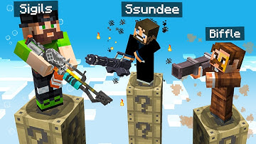 Minecraft Lucky Block Towers, but there ARE GUNS