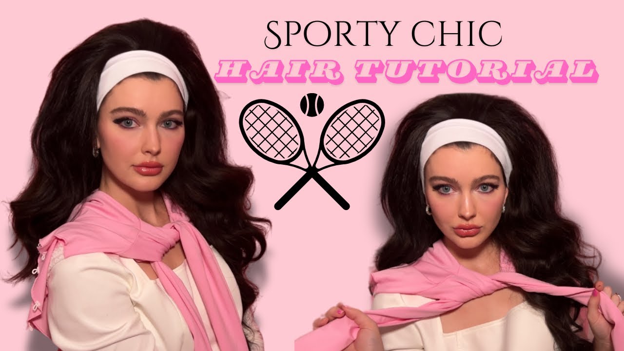 Объёмная прическа в стиле 60-х с пышной повязкой на голове