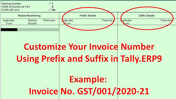 How to set prefix & suffix in invoices in TallyERP9|Customize invoice numbering | Invoice Numbering