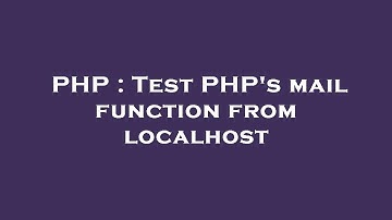 PHP : Test PHP