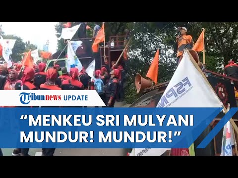 Partai Buruh Gelar Demo di Kawasan Gedung DJP, Teriak Desak Sri Mulyani: Menteri Keuangan Mundur!