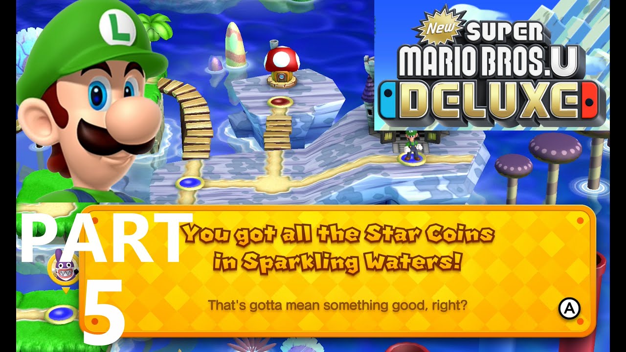 U Deluxe Sparkling Waters 100% Star Coin Walkthrough 2nd half plus secret s...