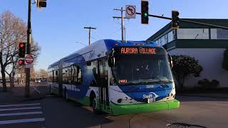 Community Transit: Aurora Village bound DE60LFA 29709 Swift Blue Line leaving Everett Station