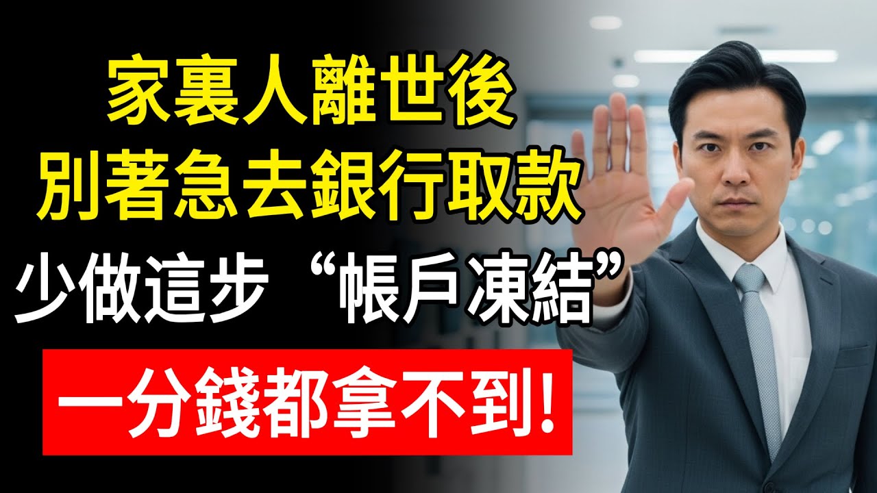 家裏人離世後，別著急去銀行取款，少做這步“帳戶凍結”，一分錢都拿不到！#生活智慧 #養老生活 #養老金 #中老年