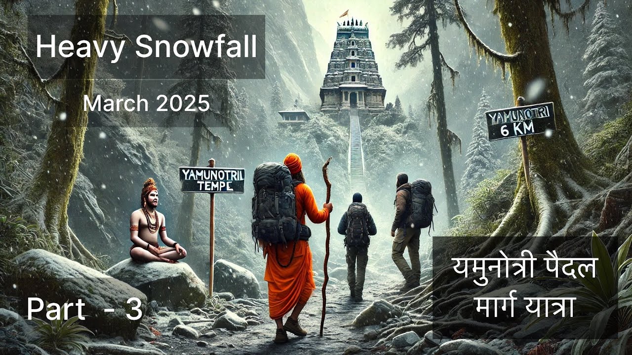 सर्दियों मे यमुनोत्री धाम कैसा दिखता है | Yamunotri dham heavy snowfall in march 2025 |