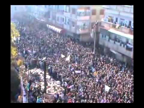 حمص إعتصام الخالدية 27 12 2011 الله أكبر إجعله يوم نصر لنا ‫‬وتشييع الشهيد الشيخ أبو الطيب