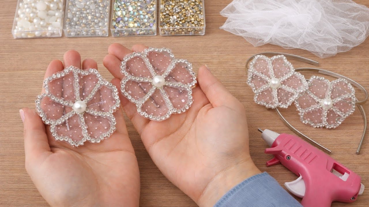 🌺Elegant Lace Flower Headband DIY | Easy Hair Accessory✨