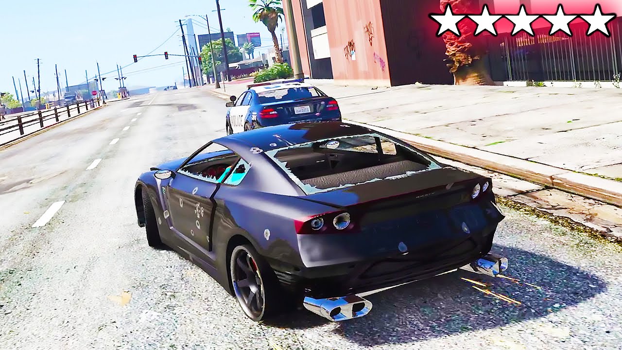 GTA 5 - EPIC FIVE STAR RAMPAGE ESCAPE + POLICE CHASE!!! (GTA V Funny ...