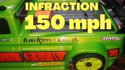 Arrma Infraction speed run,  NEW PB   150mph