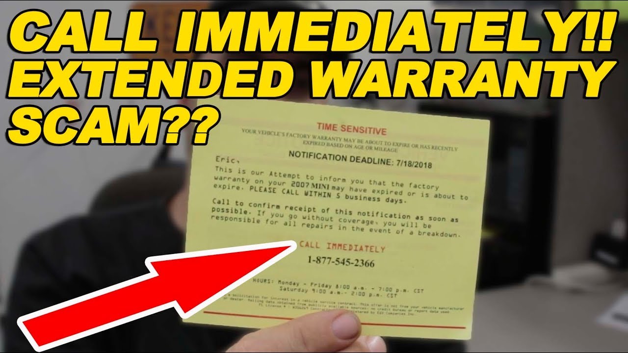 Call Immediately! Extended Warranty Scam? - YouTube