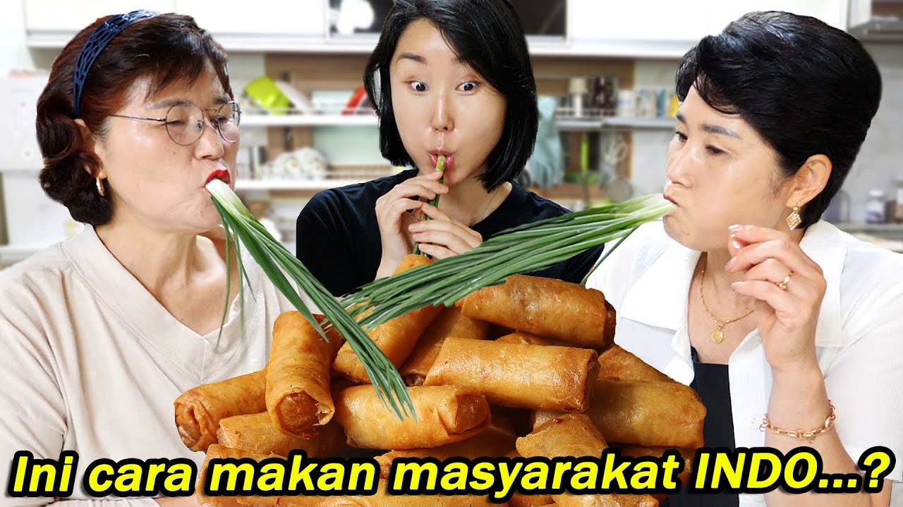 Emak Korea dikasih LUMPIA tapi kok ketagihan sama DAUN BAWANG...?