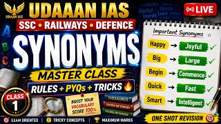 Synonyms Complete Course 🔥 | Rules + PYQs + Tricks | SSC English | Railways