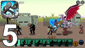 Hero Wars 2 Fighter Of Stick - Gameplay Walkthrough Part 5 Stickman Base Defense (iOS, Android)