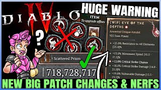 Diablo 4 - CONFIRMED: HUGE Patch, New Unique Gear, Gold Nerfs, Class Changes, World Bosses & More!