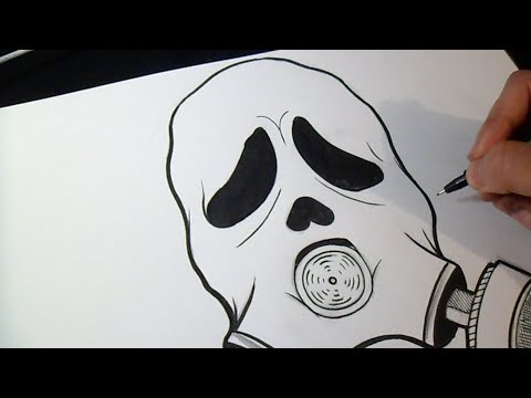 como desenhar máscara anti gás rosto scream youtube