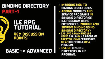 Using Binding directories | Introduction to binding directories in AS400 [ILE RPG]