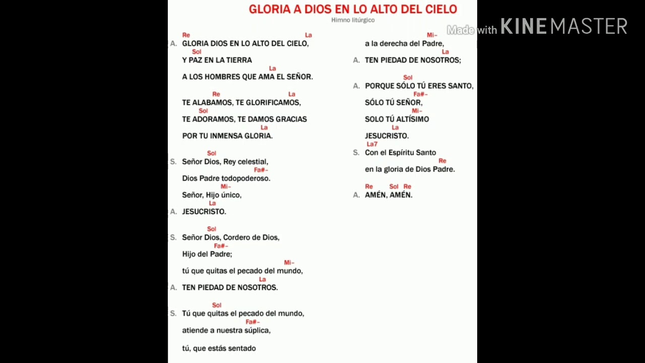 GLORIA A DIOS EN LO ALTO DEL CIELO - Himno litúrgico - YouTube