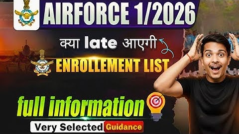 Airforce 1 2026 Enrollment List LIVE 🔴 | Doubts Solved for Rally, Medical Assistant, X & Y Group