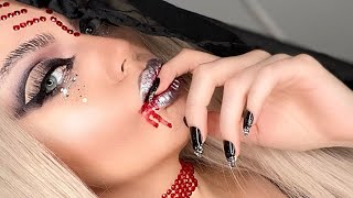 SEXY DOLL HALLOWEEN MAKEUP TUTORIAL🖤❤️مكياج هالوين خطوة بخطوة screenshot 5