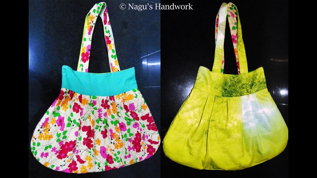 Reversible handmade handbag/DIY handbag with old clothes/how to stitch ...