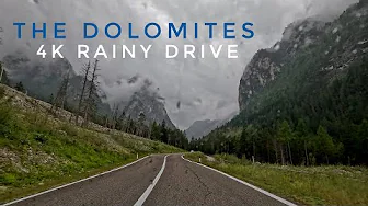 Rainy Drive Through the Dolomites 4K UHD