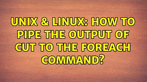 Unix & Linux: How to pipe the output of cut to the foreach command? (4 Solutions!!)