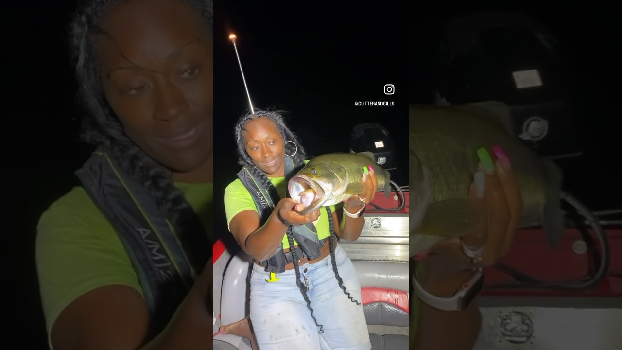 BIG BASS BITES my hand! #outdoors #fish #adventure #survival