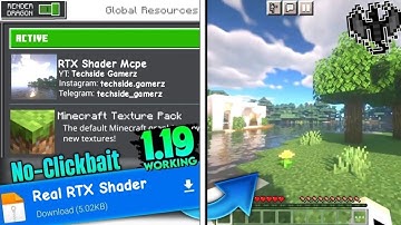 RTX SHADER FOR MCPE 1.19 | RENDER DRAGON SHADERS MCPE