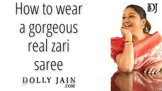 My unique way of wearing a gorgeous real zari saree | Dolly Jain saree draping styles screenshot 2