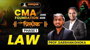 FREE CMA FOUNDATION REVISION || LAW - INDIAN CONTRACT ACT || PART 1 ||  PROF. DARSHAN DHOKA