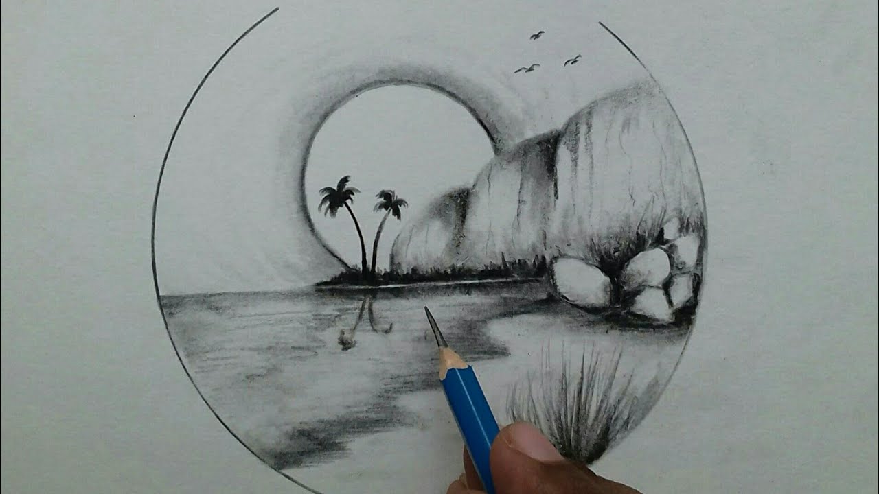 kudrati drishya | scenery drawing | prakritik drishya | natural drawing |  prakritik drishya | chitra - YouTube