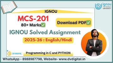 IGNOU MCS 201 Solved Assignment PDF 2025  English Medium