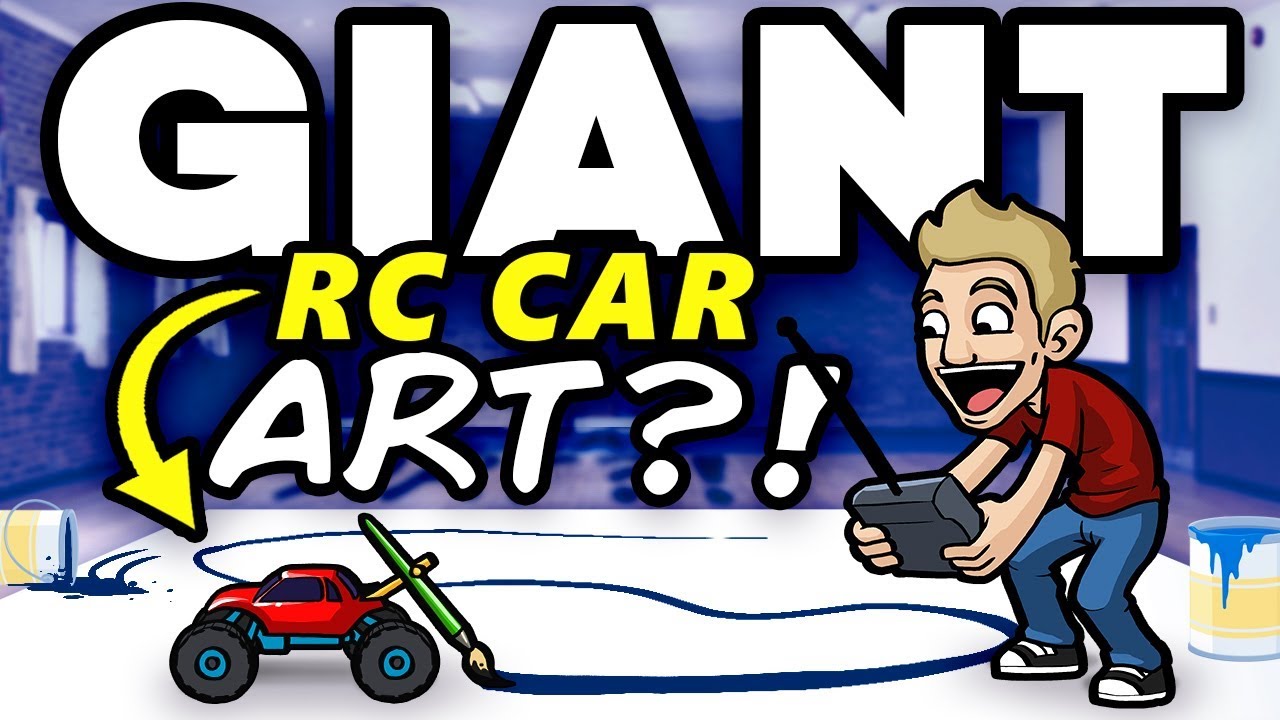 ⁣GIANT ART Painted with RC CAR!? - EPIC ART CHALLENGE!!