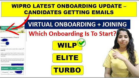 Wipro Latest Onboarding Email | Good News Onboarding Starts | Wipro WILP  | For Elite, Turbo?