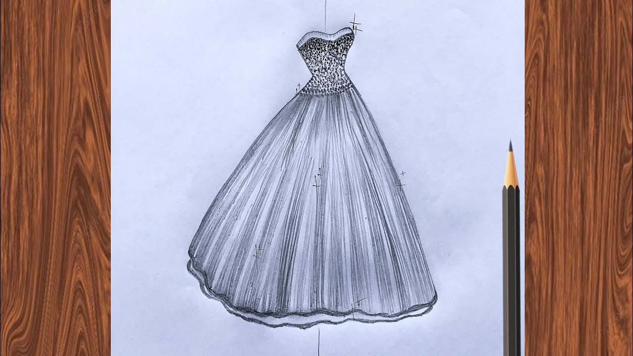 Premium Vector | Fashion illustration designer sketch of a long dress