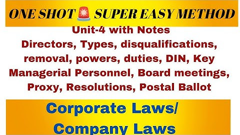 Corporate Laws - Unit 4 with notes Maha revision with highly important questions #semester2