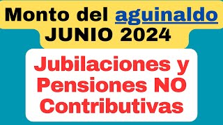 El monto del aguinaldo en Jubilaciones, Pensiones, Pensiones NO Contributivas (PNC) en JUNIO de 2024