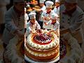Tiny Chefs Add Jam Magic on Cake! 🎂👨‍🍳✨ #trending #shorts #viralvideo #cake