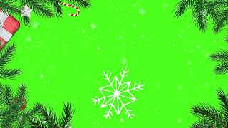 Christmas frame background green screen animation