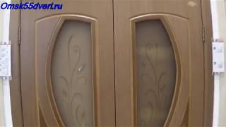 omsk55dveri.ru Грация 10ДО3 (орех) двустворчатая межкомнатная дверь видео Двухстворчатая дверь с фрамугой