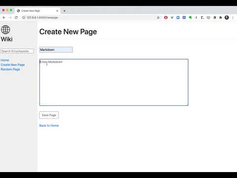 CS50W Project 1 Wiki