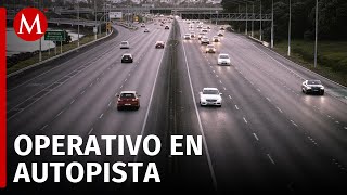 Realizan operativo de seguridad en la autopista México-Tulancingo, Estado de México