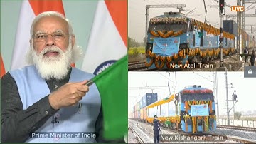 PM Narendra Modi flags-off of Double Stack Long Haul 1.5 Km Container Trains